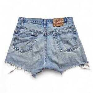 Levi’s Jeans 501 Vintage 90s Button Fly Denim Cutoff Shorts Womens 30”